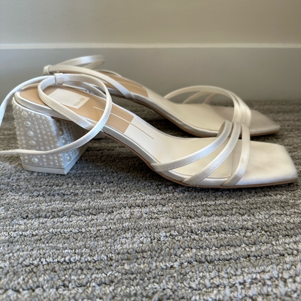 Dolce Vita Ysabel Pearl Heels True White Satin